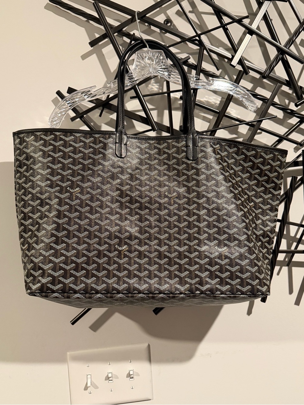 Black Patterned Tote Bag